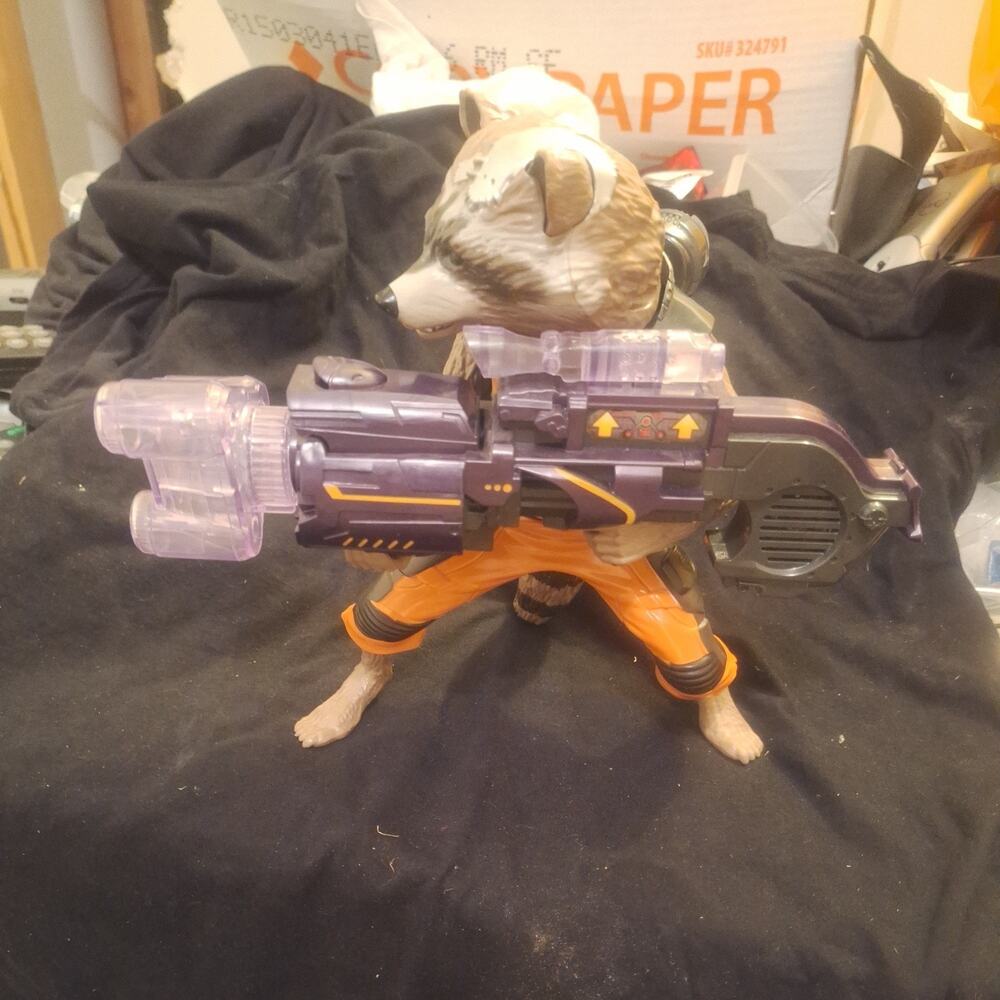 Marvel Guardians of The Galaxy Big Blastin' Rocket Raccoon Figure tested works-